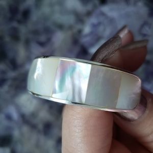 Serena mother of pearl cuff in silver